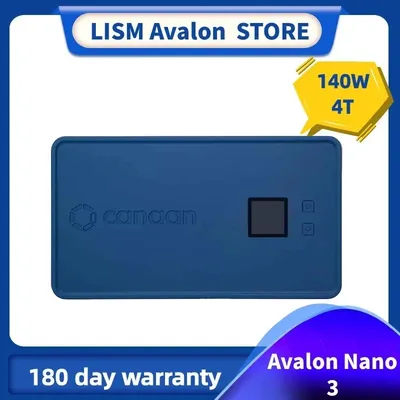 80% New Bitcoin Miner Used Avalon Nano 3 Canaan Mining with Original PSU 140W Solo 4th/s Mini Machine Lottery Lucky Miner