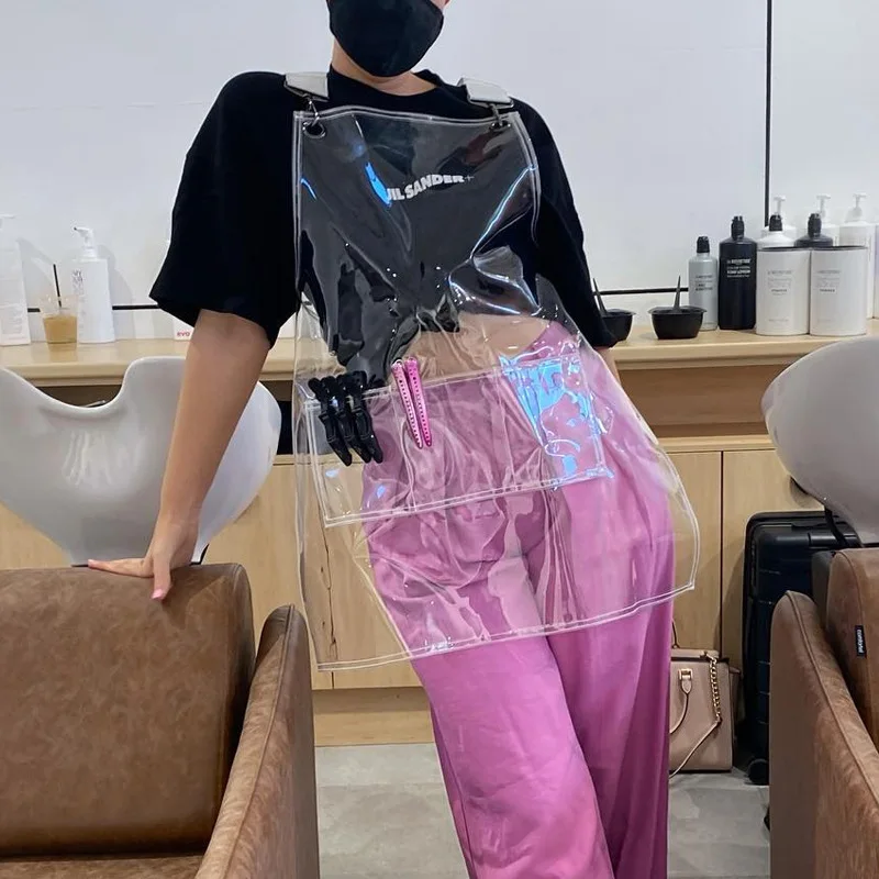 Transparent TPU Apron Waterproof Oil Proof Household Kitchen Cleaning Apron Salon and Shops Fashionable Adjustable Work Suit