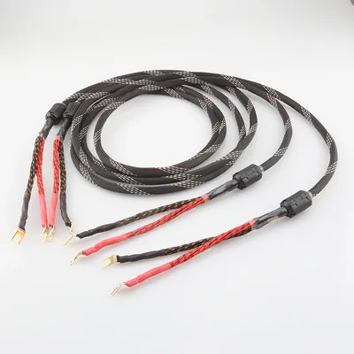 High Quality One Pair Audiocrast HIFI speaker cable HI-End amplifier 4N OFC speaker cable with