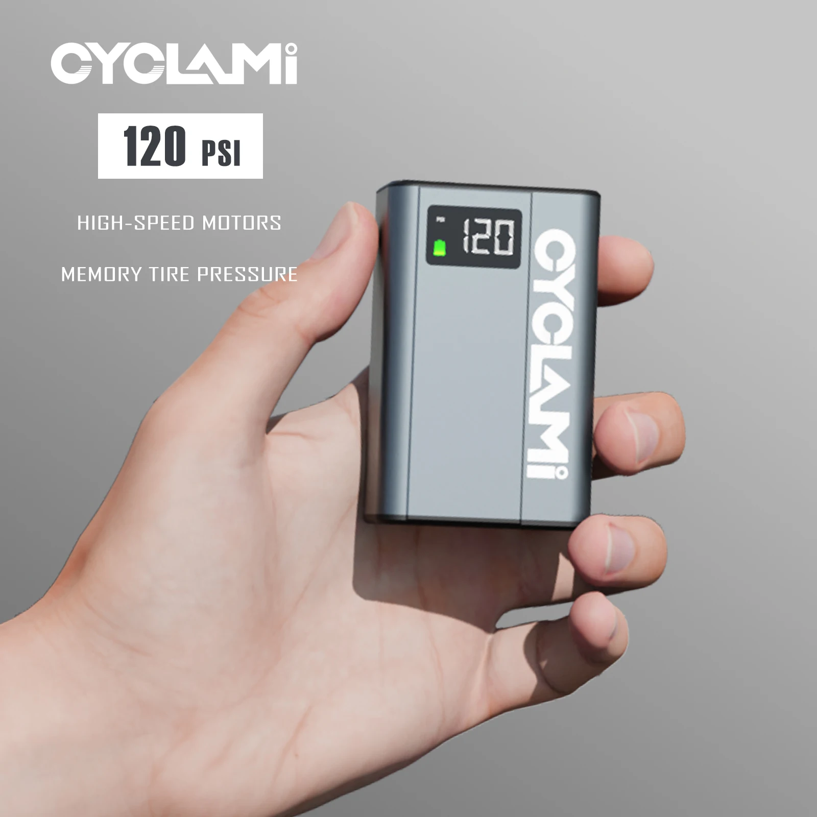 Ultralight Bike Air Electric Pump CYCLAMI E1 120psi Portable Pocket Tire Inflator For MTB Road Bicycle Motorcycle Aluminum Alloy