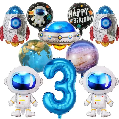 Birthday Party Decoration Balloon Astronaut Rocket Satellite Space Theme Kindergarten DIY Decoration