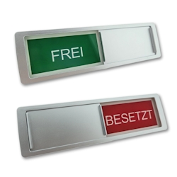 CombiCraft Schiebeschild "Frei-Besetzt" in einem silberfarbenen Kunststoffschiebeprofil ca. 178x50mm Image