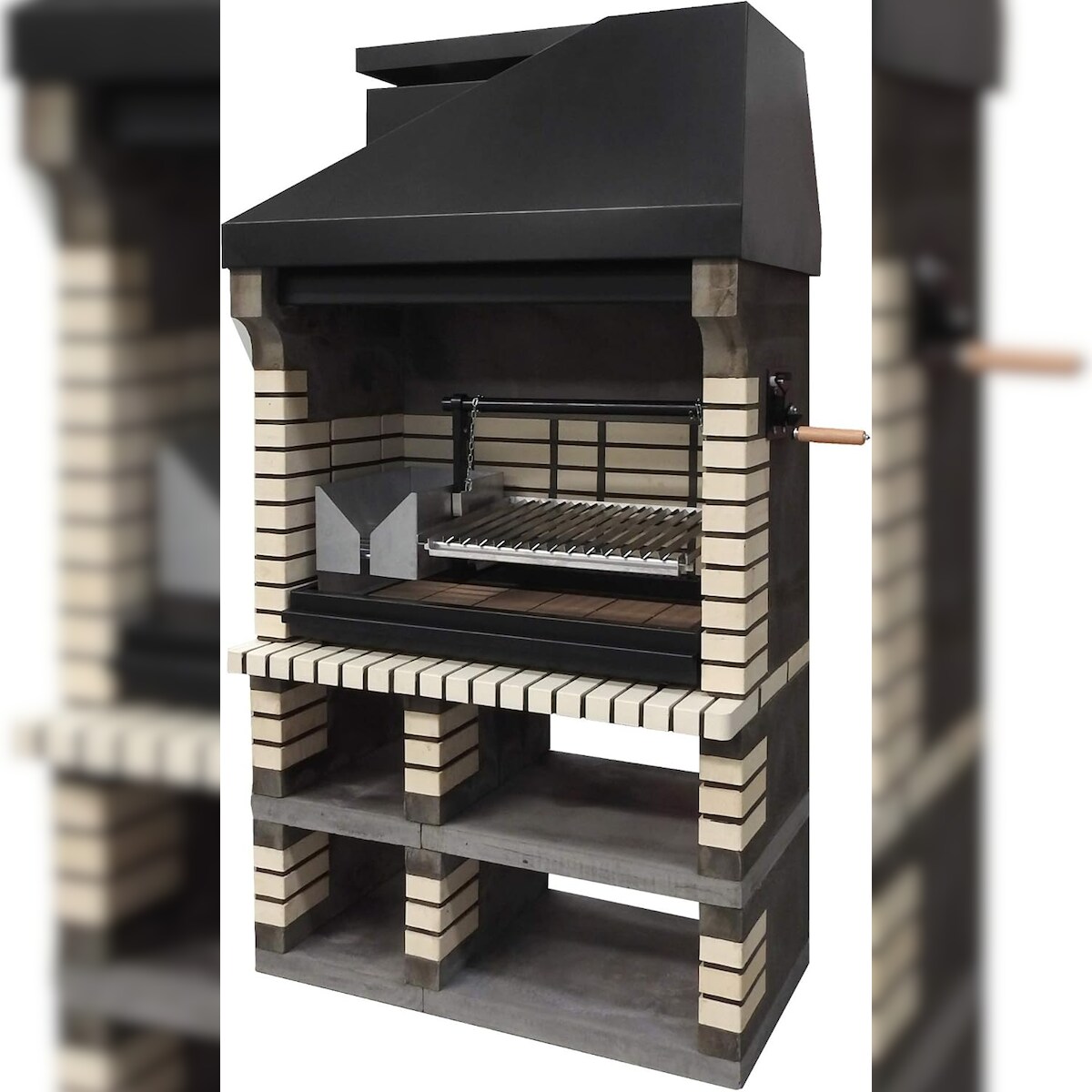 MAESTRO FERRETERO MF - Grillkamin Modell Pan America Plus XL (Grau, Beige - 120 x 70 x 220 cm) REF: 3550/3 - Für Außenbereich Image