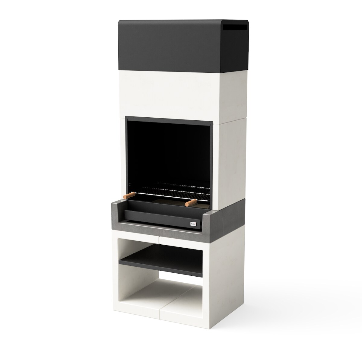 MAESTRO FERRETERO MF - KITAWAY Modell Holz- und Holzkohlegrill (Grau/Weiß - 84 x 63 x 223 cm) REF: T00560 Image