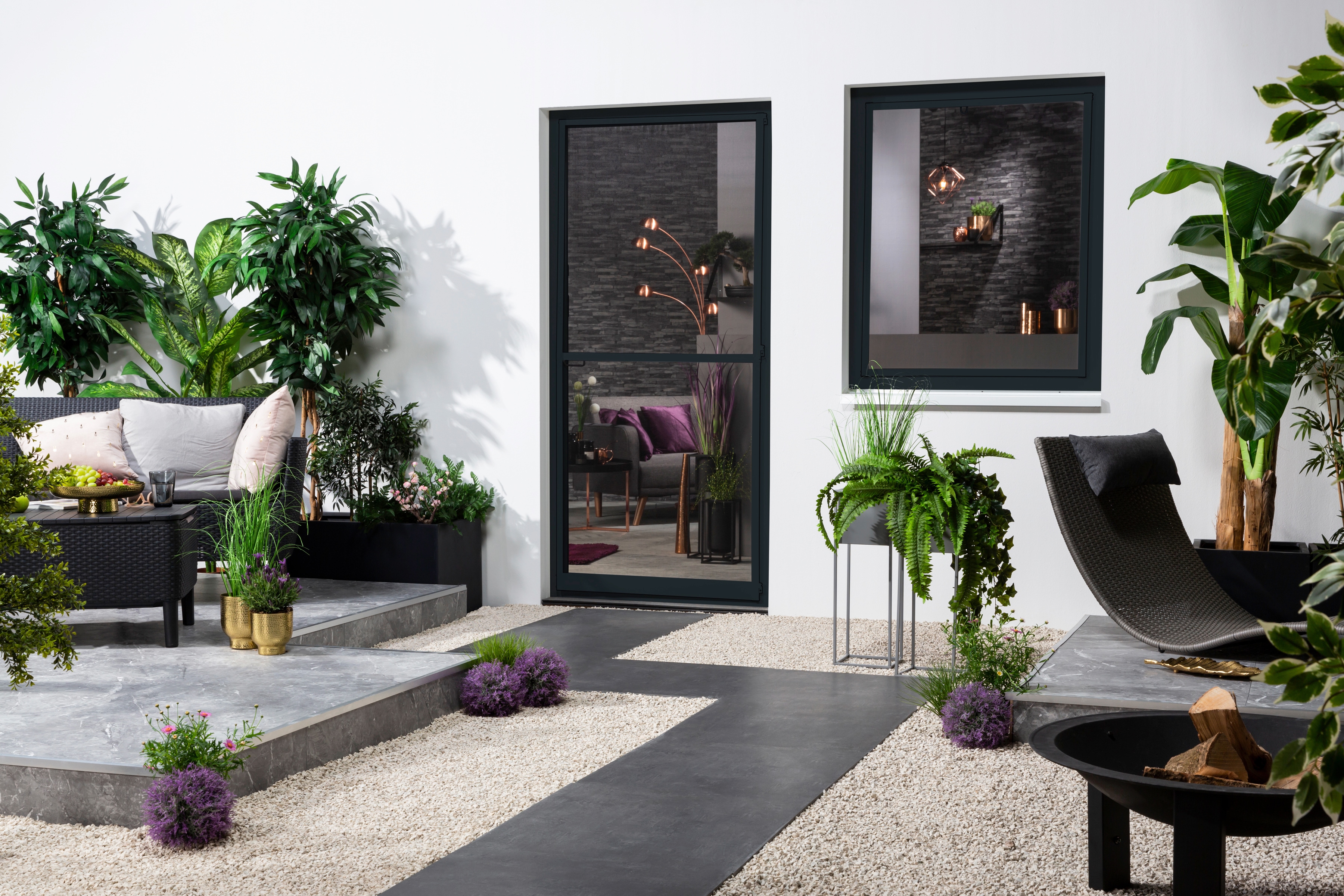 Insektenschutz-Tür HECHT INTERNATIONAL "Alu-Türbausatz", braun (rahmen: braun gewebe: anthrazit), B:120cm H:240cm, Insektenschutzgitter, BxH: 120x240 cm