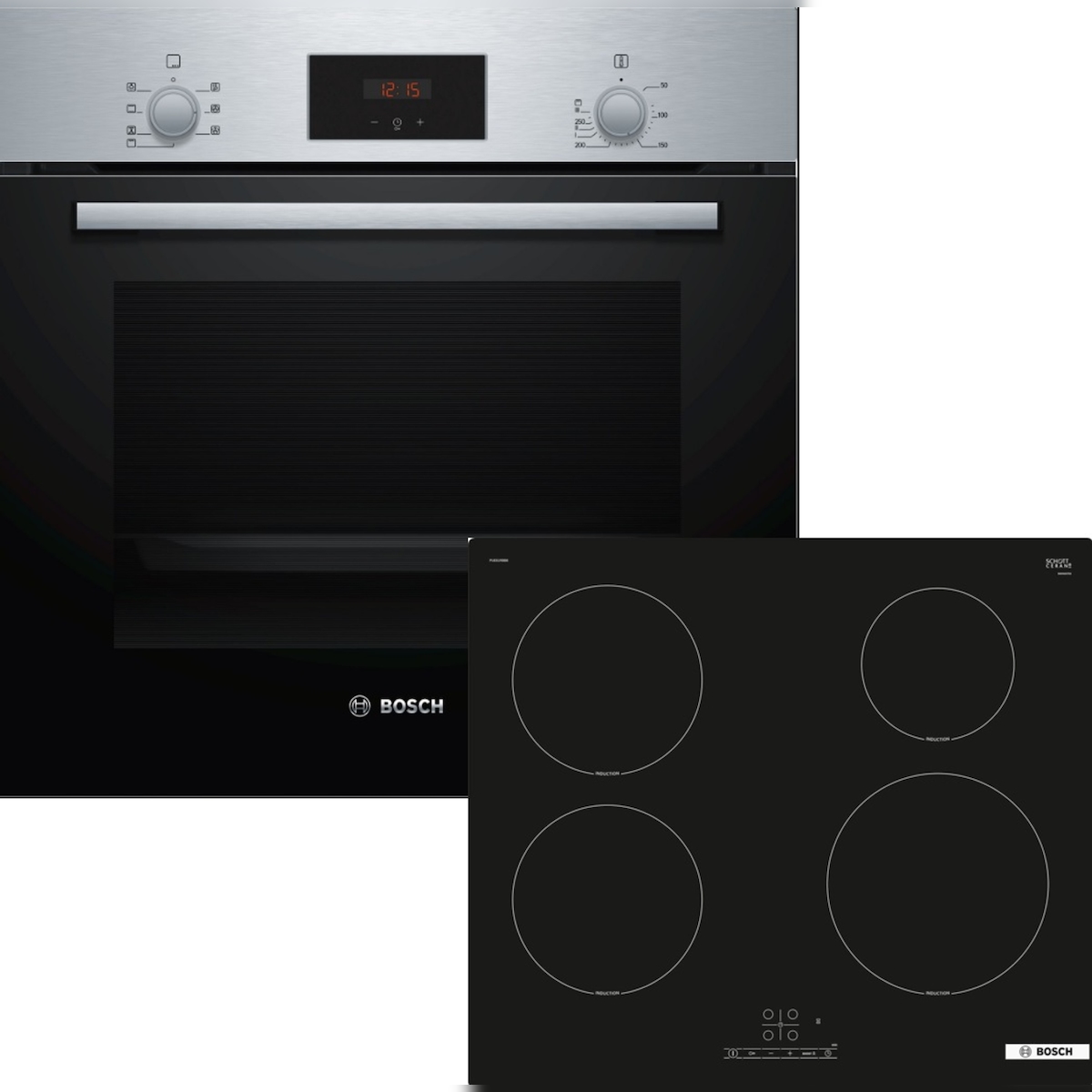 Bosch Einbau-Backofen-Set, HBF133BR0 + PUE61RBB6E, Einbau-Backofen, Induktionskochfeld HBD231BR60 Image