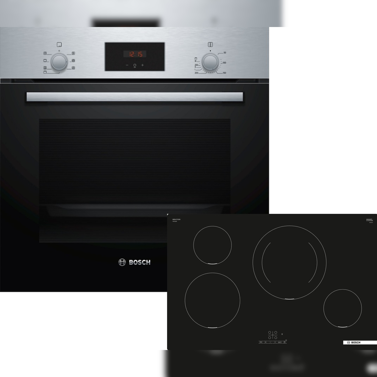 Bosch Einbau-Backofen-Set, HBF133BR0 + PIE811BB5E, Einbau-Backofen, Induktionskochfeld HBD231BR80 Image