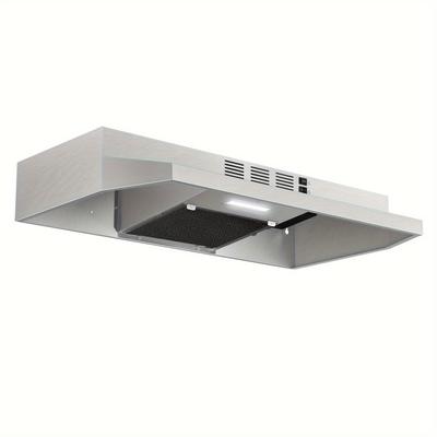 TEMU 30 Inch Under Cabinet Range Hood, Ducted/ductless Convertible Kitchen Hood, Stainless Hood With Led Light, Under Cabinet Hood With 2 Speed Exhaust Fan, White/black/ 3 Colours