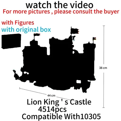Original Box 4514 Stück Löwe König Schloss kompatibel 10305 85666 Bausteine Ziegel Bildung Kinder Weihnachten Geburtstag Geschenke Spielzeug Image