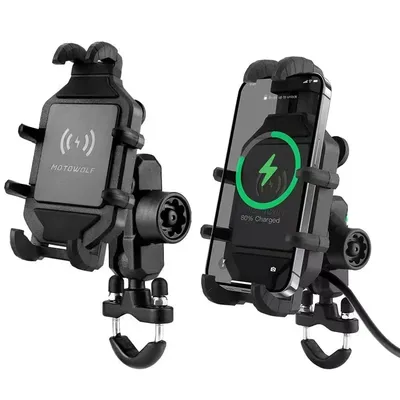 Motorrad Drahtlose Lade Telefon Halter Cradle 3,0 Schnell Ladegerät GPS Moto Unterstützung Handy Image
