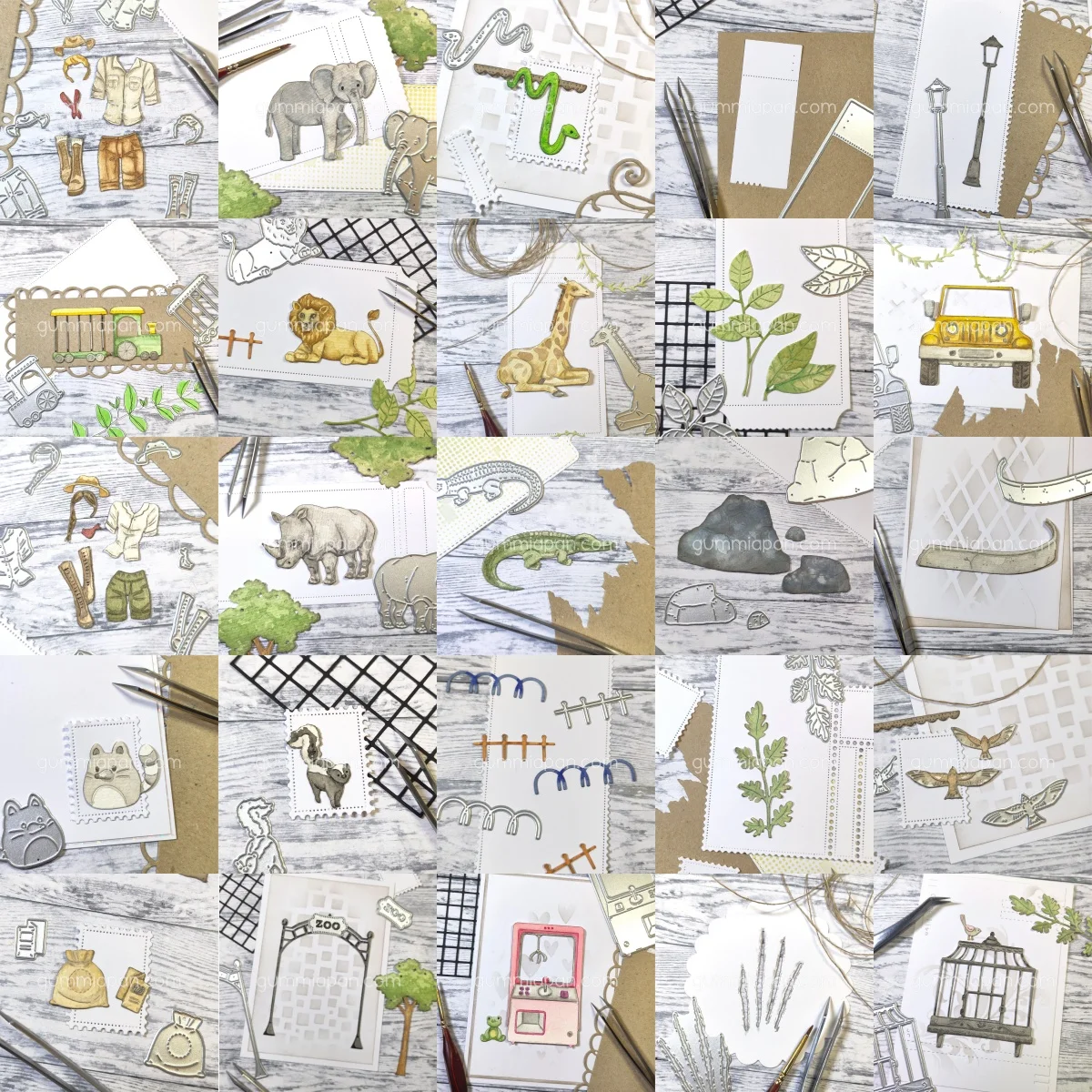 Matrices de découpe en métal, Mini animaux, fleurs de Zoo, arbres, bricolage, carte de fabrication, Scrapbook, papier gaufré, fournitures artisanales, nouvelle collection 2025