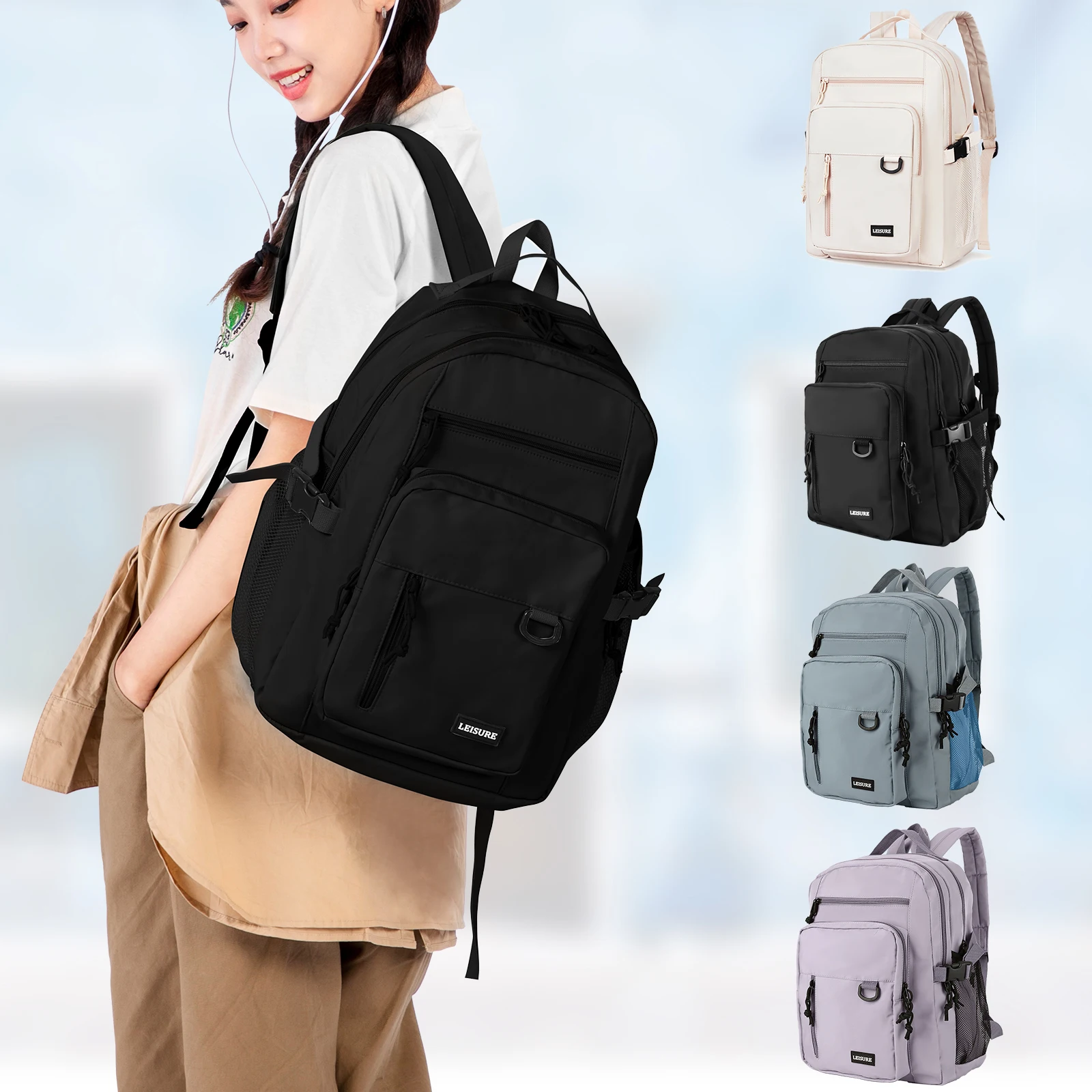 Sac à dos d'école étanche pour adolescents, sacs à dos pour lycéens, sac à dos pour cahiers décontractés