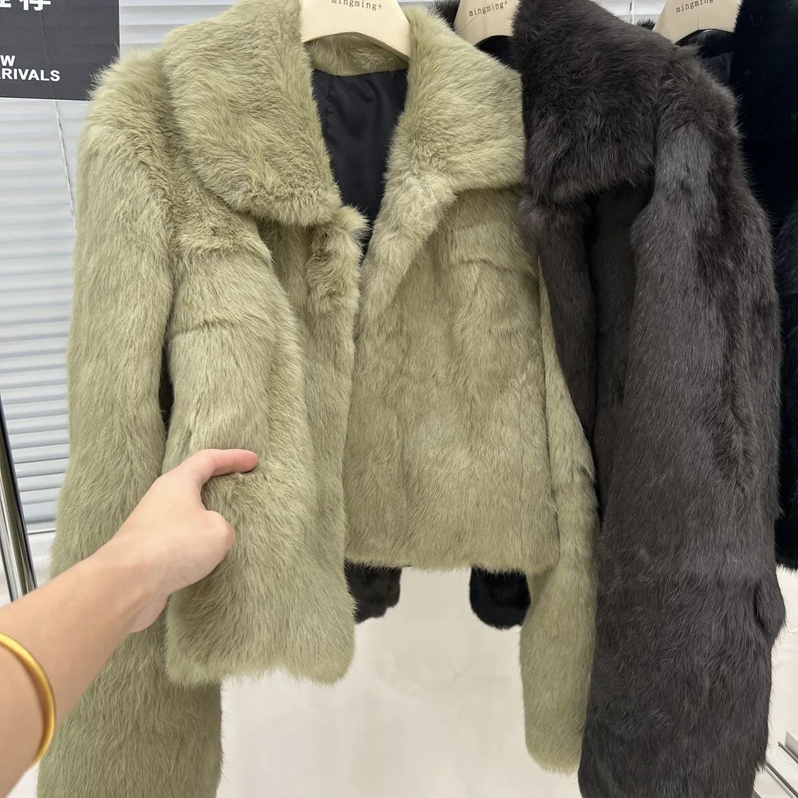 Fantaisie Rani manteau de fourrure naturelle femmes veste d