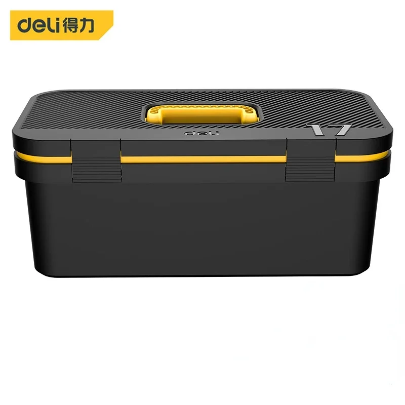 Boîte de rangement portable pour outils conseillers, boîte à outils de réparation, mallette à outils en plastique, boîte à outils multifonctionnelle pour électricien domestique, 14/17 en effet