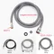 Robinet de cuisine extractible en Nylon/acier inoxydable, 150cm, noir/gris, tuyau extractible, Tube de lavabo de cuisine, évier