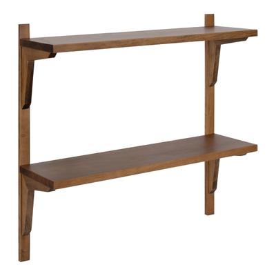 Kate And Laurel Meridien Wood Wall Shelves, 24"h X 24"w X 8"d, Rustic Brown, Set Of 2 Shelves