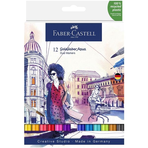 Faber-Castell 12er-Pack Aquarellmarker »Goldfaber Aqua Dual« türkis Image