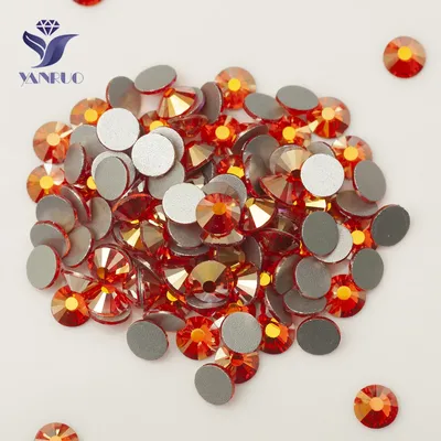 YANRUO 2058NoHF Hyacinth AB Stones Non Hot Fix No Glue Flatback Garment Accessories Yellow Crystals