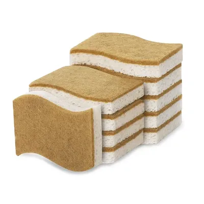 Eco-Friendly Natural Plant Scrub Sponges and Coconut Scrubber Sponge Natural Sponges for Dishes Eco