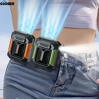 Portable Waist Fan Mini Hanging Neck Fan USB Rechargeable Fan Small Outdoor Camping Waist Clip Fan