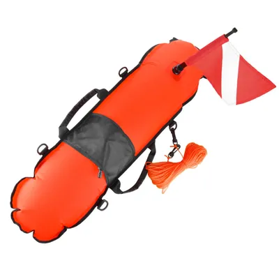 Inflatable Safety Float Scuba Diving Surface Marker Signal Float with Dive Flag 78LBS Maximum