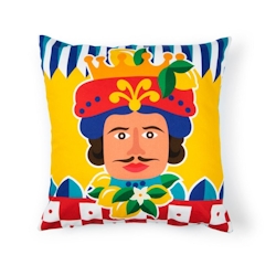 Excelsa Dekoratives Kissen Sicilian Rhapsody Living Baumwolle 45x16x45 cm Bunt Image