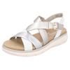 Riemchensandale REMONTE "Elisabeth Hurley-Collection", Damen, Gr. 40, gold (goldfarben, weiß, silberfarben), Leder, casual, Schuhe, Keilabsatz, Sommerschuh, Sandalette mit Kreuzbandage