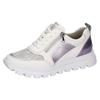 Plateausneaker WALDLÄUFER "H-AJALA", Damen, Gr. 5,5 (38,5), weiß (weiß kombiniert), Nappaleder, Lackleder, Textil, kontrastfarbene Details, sportlich, Schuhe, Halbschuh, Schnürschuh, Freizeitschuh mit Kontrastbesätzen, Weite H