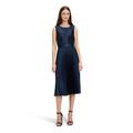 Chiffonkleid BETTY & CO "Betty & Co Chiffonkleid mit Plissee", Damen, Gr. 36, Normalgrößen, blau (dunkelblau), Obermaterial: 97% Polyester, 03% Elasthan. Futter: 100% Polyester., feminin, figurumspielend lang, Rundhals, ohne Ärmel, Kleider, Plissee