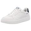 Sneaker RIEKER SPORT, Herren, Gr. 46, bunt (weiß, dunkelblau), Leder, kontrastfarbene Details, casual, Schuhe, Schnürschuh, Freizeitsneaker, Halbschuh mit dezenter Perforation