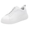 Plateausneaker RIEKER SPORT, Damen, Gr. 42, weiß, Leder, unifarben, sportlich, Schuhe, Freizeitschuh, Halbschuh, Schnürschuh mit Schaftrandpolsterung