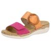 Pantolette REMONTE, Damen, Gr. 37, orange (orange, pink), Lederimitat, casual, Schuhe, Keilabsatz, Sommerschuh, Schlupfschuh mit Wechselfußbett
