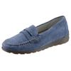 Mokassin WALDLÄUFER "H-LUCY", Damen, Gr. 3,5 (36), blau (jeansblau), Veloursleder, sportlich, Schuhe, Slipper, Freizeitschuh, Halbschuh mit typischer Rahmennaht, H-Weite