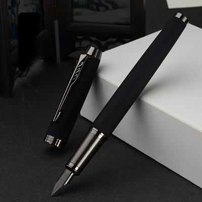 TEMU Premium Metal Fountain Pen With 0.38mm Titanium Nib - Fine Point, Secure Snap Cap Closure For Business & Academic Writing, Hard Pen, Signature Image