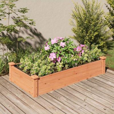 TEMU Raised Bed With Insert Brown 120x60x25 Cm Solid Fir Wood Image