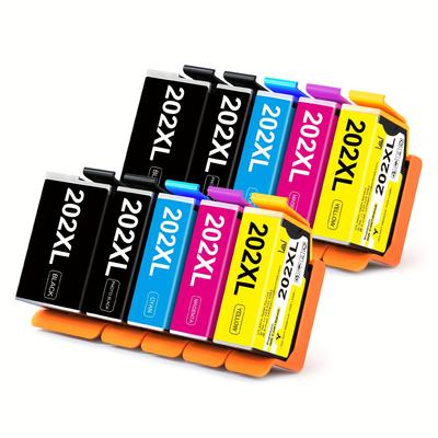 TEMU 10pcs Compatible 202xl Printer Cartridges, Replacement Ink For Xp-6000/xp-6005/xp-6100/xp-6105 Series, Brand Compatible, Europe Use