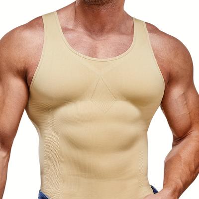 TEMU Mens Shirt Body Shaper Vest Sleeveless Waist Workout Tank Top Tummy Control Shapewear Image