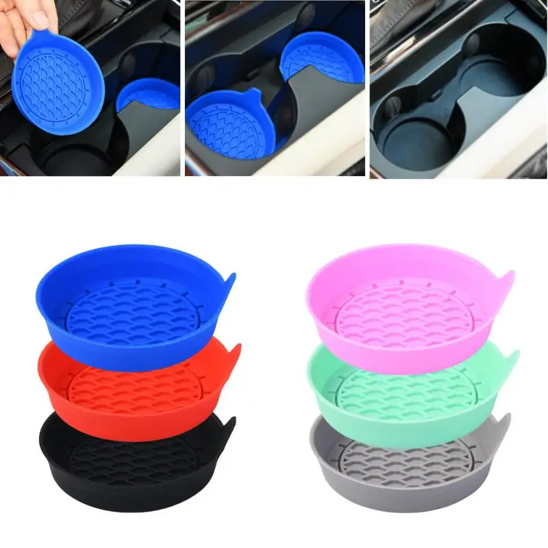 Auto Untersetzer Nicht-Slip Silikon Matte Für Auto Wasser Tasse Auto Innen Anti-Slip Tasse Pad Getränke Halter Matte dekoration Zubehör Image