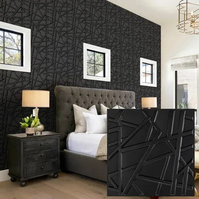 KUUJOJO 30 Stück 3D-strukturierte Wandpaneel für Innenwanddekoration, geeignet für Wohnzimmer, Flur, Schlafzimmer, Hotel, Büro Image