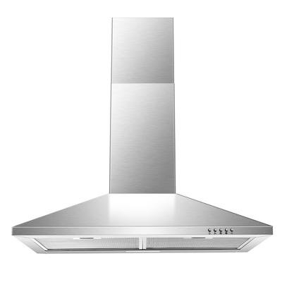 TEMU 30 Inch Wall Mount Stove Hood, Kitchen Range Hood In Stainless Steel, Aluminum Filters, Exhaust Fan, Button Control, 2 Led Lights Vent Hood