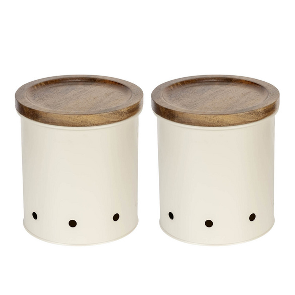 WENKO Aufbewahrungsdosen Mod. Aria, 1,6 L, 2er Set, aus pulverbeschichtetem Metall Image