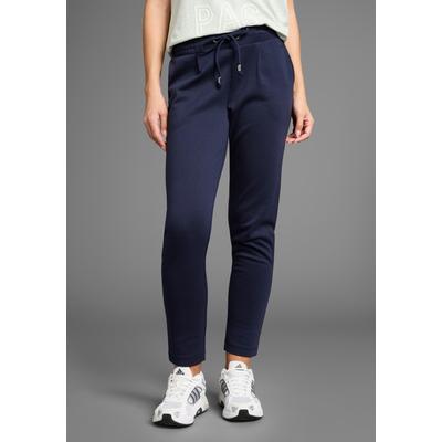Schlupfhose LAURA SCOTT, Damen, Gr. 46, N-Gr, blau (marine), Milano Rib, Obermaterial: 60% Baumwolle, 40% Polyester, feminin, figurumspielend knöchellang, Hosen, in sportivem Look Image