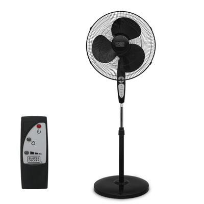 Black+Decker 18" Pedestal Stand Fan, 52"h X 16-1/2"w X 16-1/2"d, Black