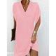 Women's Mini Dress Shift Dress Work Dresses Basic Casual Batwing Sleeve Work Daily Regular Fit Plain Short Sleeve V Neck Pink Orange Green Army Green Summer Spring