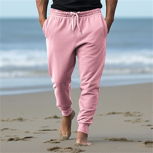 Herren Sportliche Hosen Jogginghose Trainingshose Jogginghose Jogger Hose Hosen Tasche Kordelzug Elastische Taille Glatt Komfort Sports Outdoor Täglich Modisch Brautkleider schlicht Schwarz Weiß Image