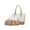 elegantes, stilvolles zweifarbiges Patchwork-Handtaschen-Set für Damen mit Quastenverzierung - Handtasche, Umhängetasche und kleine Tasche - perfekt für die tägliche Freizeit und den Weg zur Arbeit