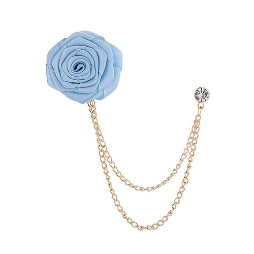 Anstecknadel mit roter Rose und goldener Kette – elegantes Herren-Accessoire für Anzüge und Smokings – perfekt für Hochzeiten, formelle Veranstaltungen und besondere Anlässe Image