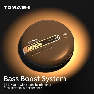 TOMASHI Portable CD Player with Bluetooth, CD Player with Headphones, ESP 40 Seconds for Home