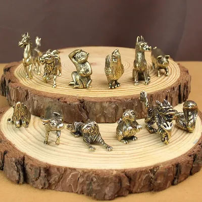 Brass Zodiac Ox Rat Tiger Rabbit Dragon Snake Horse Sheep Monkey Chicken Dog Pig Handicrafts Home