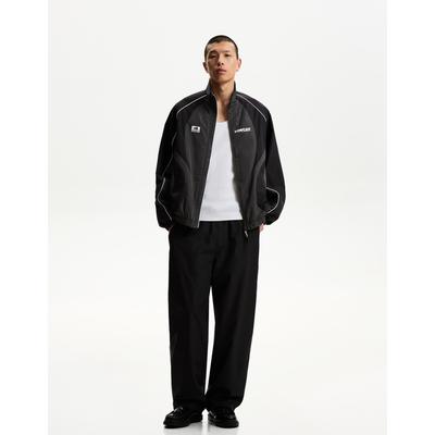 Bershka Technical Trousers With Sporty Trim Men L Black